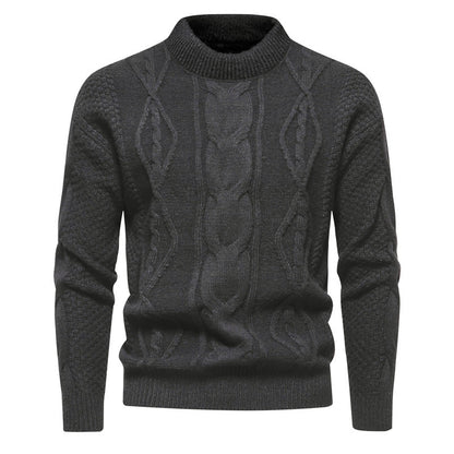 New Retro American Style Men’s Round Neck Knit Sweater