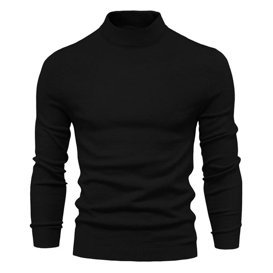 2025 Men’s Thick & Warm Sweater - Slim Fit Mid-Neck Knit Pullover in Multiple Colors
