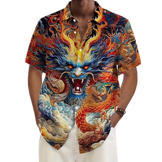 3D Digital Animal Print Men's Shirt Summer Hot-Selling Breathable Short Sleeve Hawaiian