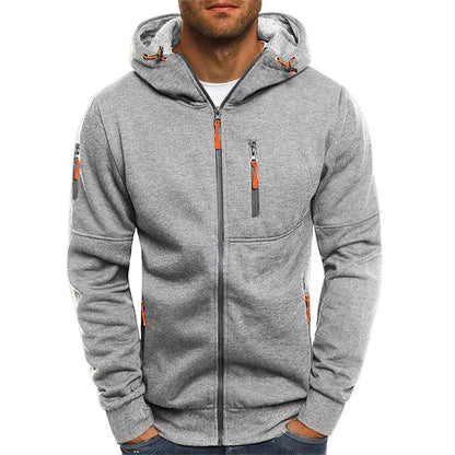 New Oversized Men's Sport Fitness Jacket Casual Arm Zipper Hoodie Open-Front Coat