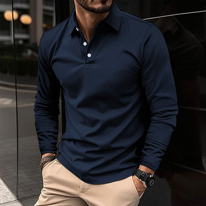 Ins Spring Autumn Polo Shirt Men's Long Sleeve Sport Polo Shirt