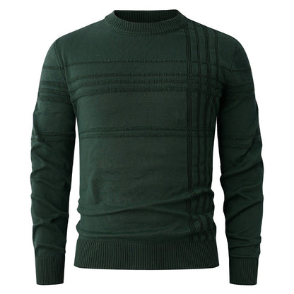 New Men’s Fashion Round Neck Pullover – Trendy Youth Casual Sweater