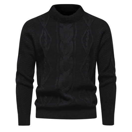 New Retro American Style Men’s Round Neck Knit Sweater