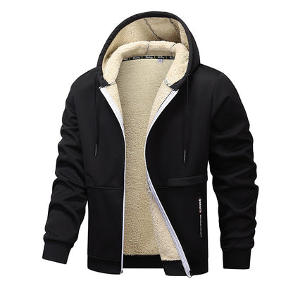 Thick Loose Sherpa Hoodie Work Jacket for Laborers