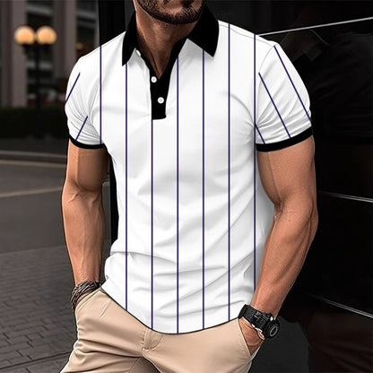 Summer 3D Polo Shirt Men's Short Sleeve Sport Fashion Polo Shirt