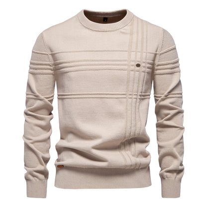 Seasonal Semi-Turtleneck Jacquard & Rhinestone Sweater – Thickened Casual Base Layer