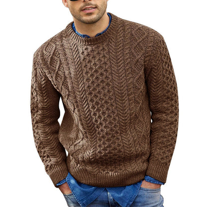 Pink Men’s Slim Fit Cable Knit Pullover – Fashionable Men’s Wear
