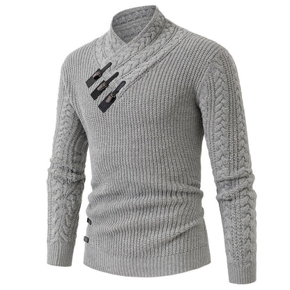 Seasonal Fashion Men’s Long-Sleeve Knit Pullover – Loose Fit Design
