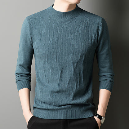 Anti-Pilling Jacquard Sweater for Men – Thick Fashionable Knitwear