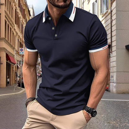 Ins Summer Polo Shirt Button Men's Casual Polo Shirt
