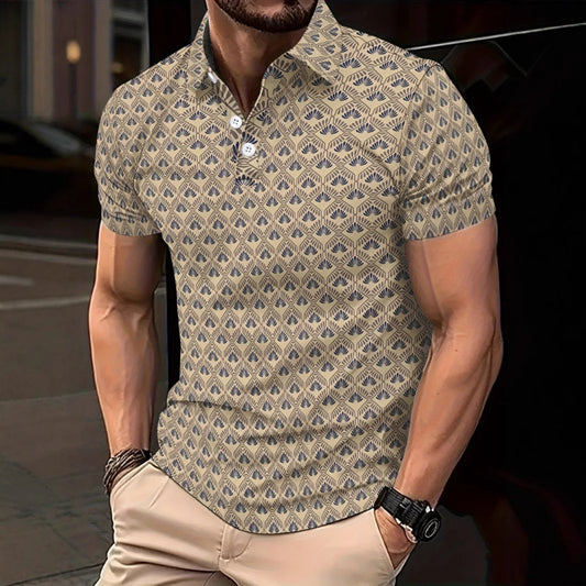 Casual Versatile Fashion Trendy Men's High Quality Slim Fit Business Short Sleeve Polo Shirt