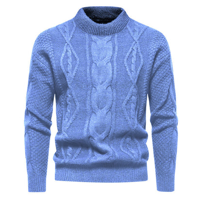 New Retro American Style Men’s Round Neck Knit Sweater