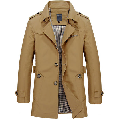 New Men's Pure Cotton Oversized Long Casual Jacket