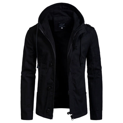 Euro-Size New Men's Hooded Zip-Up Casual Jacket