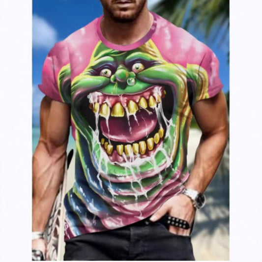 Round Neck Washable Fun Graphic Summer T-Shirt