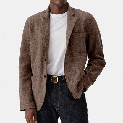 New Men's Solid Color Trendy Wool Blend Jacket