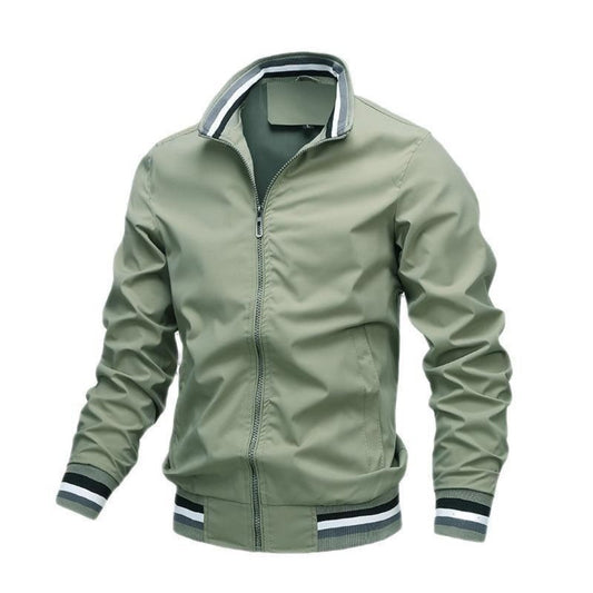 Casual Zip-Up Side Pocket Slim-Fit Jacket