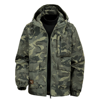 New Men's Camo Hooded Water-Resistant Winter Jacket