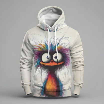 Spring 3D Animal Digital Print Hoodie Men's Trendy Loose Casual Top