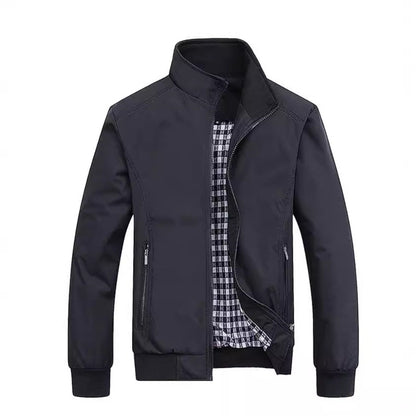 Stand Collar Workwear Jacket Loose Fit Casual Coat