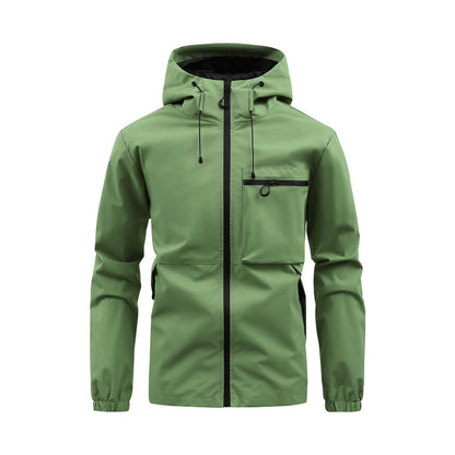 New Men's Multi-Pocket Workwear Hooded Outdoor Jacket