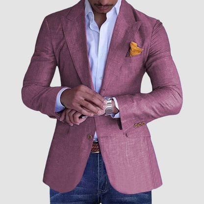 SingleBreasted TwoButton Checkered Blazer  Men's Slim Fit Casual Suit