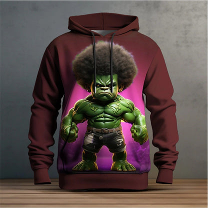 Healthy Fabric Green Giant 3D Digital Print Hoodie Men's Pullover