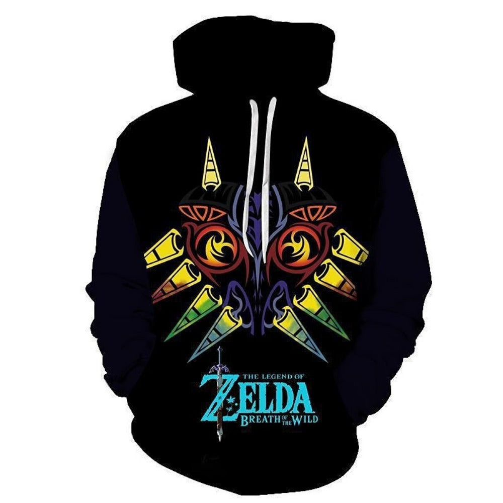 Retro Casual 3D Print Loose Drawstring Hoodie Men's Classic Pullover