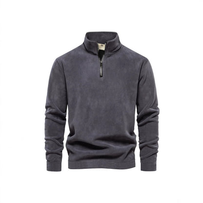 New Euro-Size Men's Jacquard Stand Collar Pullover Hoodie