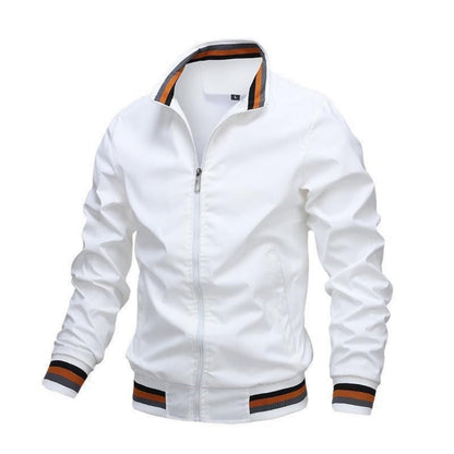 Casual Zip-Up Side Pocket Slim-Fit Jacket