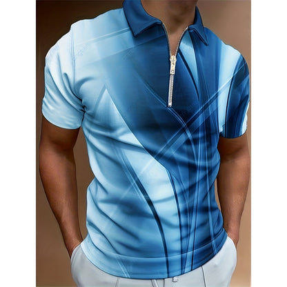 3D Print Trendy Short Sleeve Polo Shirt