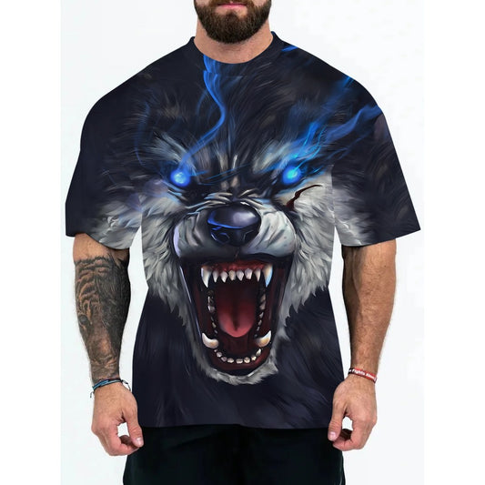 Popular 3D Digital Print Men's Loose Fit Animal/Character Customizable T-Shirt