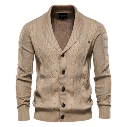 2025 Men’s V-Neck Cardigan Sweater - Trendy Thick Knit Pullover, Long Sleeve Cardigan Jacket for Men