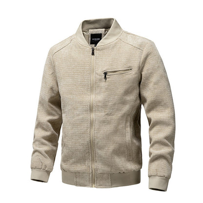 Men's Heavyweight Linen-Inspired Multi-Zip Retro Jacket