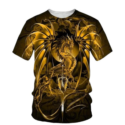 3D Tribal Print Men's Loose Short-Sleeve Tee