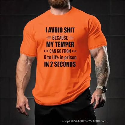 Mesh Short-Sleeve 3D Digital Printed Letter Graphic Men's Summer Tee