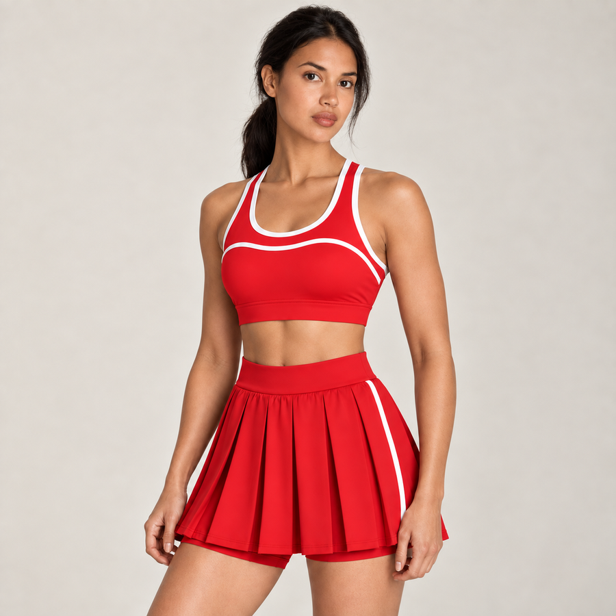 Women's Padel Flutter Top Red