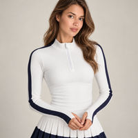 Women’s Padel Half-Zip Court Sets White