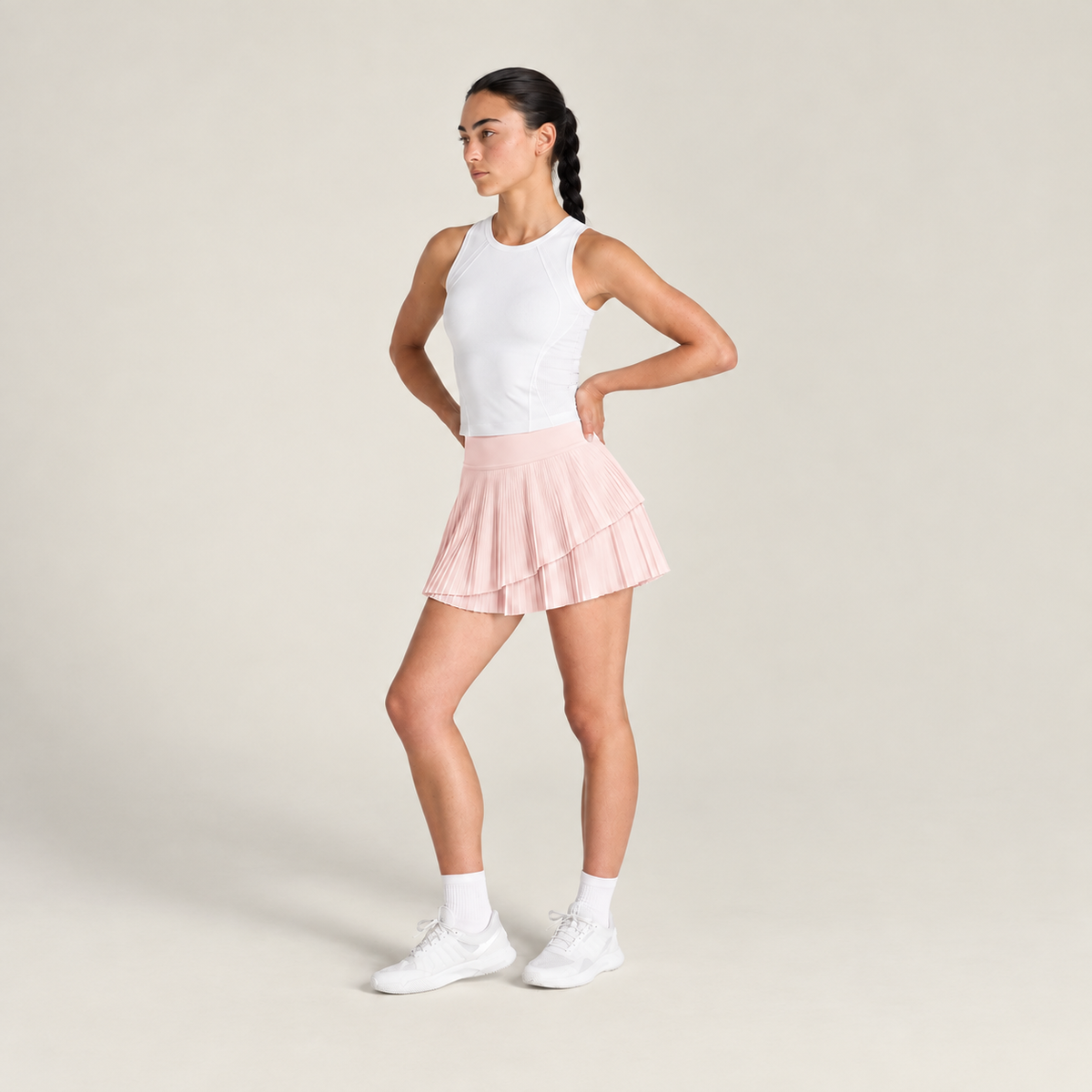 Women's Padel Double Layer Skirts Pink