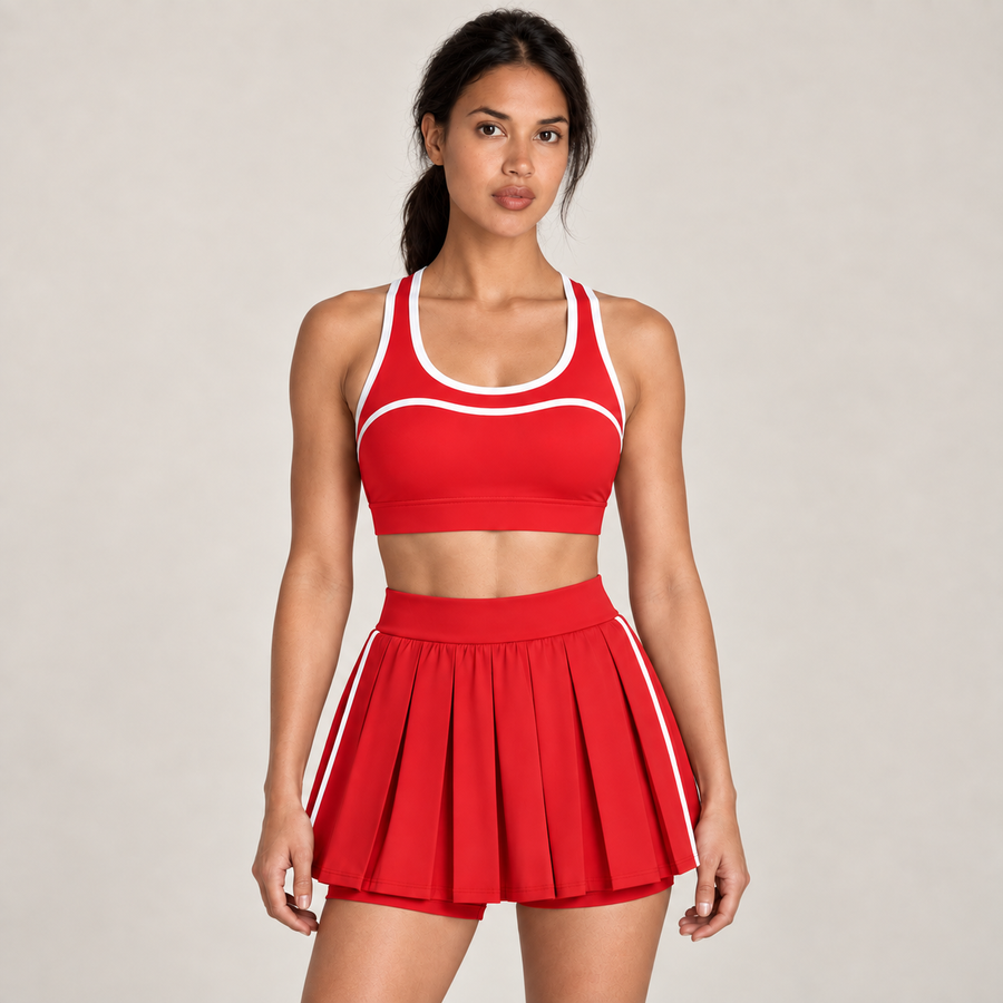 Women's Padel Flutter Skirt Red