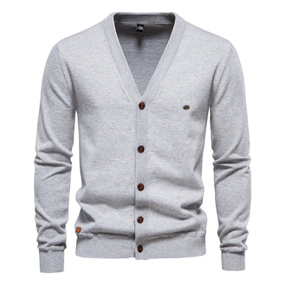 2025New Fall & Winter Men’s Cardigan Sweater - High-Quality Business Casual Solid Color Knitwear