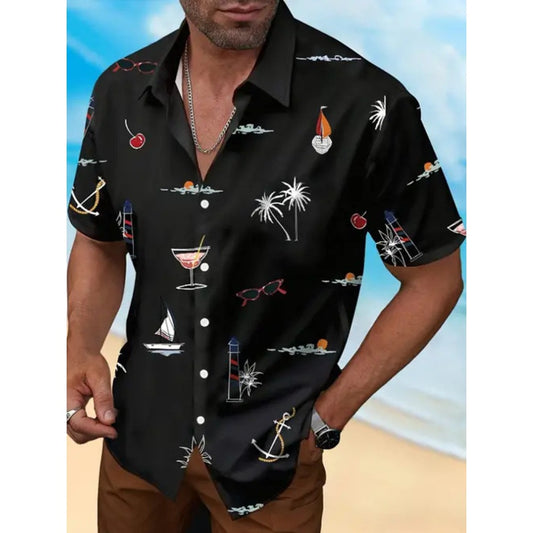 Summer Hawaiian Style 3D Print Casual Men's Shirt (Pinduoduo Series)