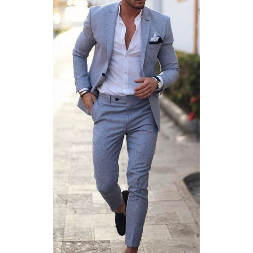 Casual suit digital print two-button suit jacket and pants two-piece suit